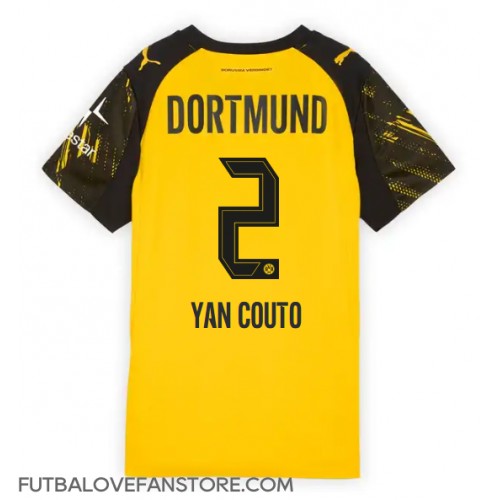 Borussia Dortmund Yan Couto #2 Domáci Ženy futbalový dres 2025-26 Krátky Rukáv Borussia Dortmund Yan Couto #2 Domáci Ženy futbalový dres 2025-26 Krátky Rukáv
